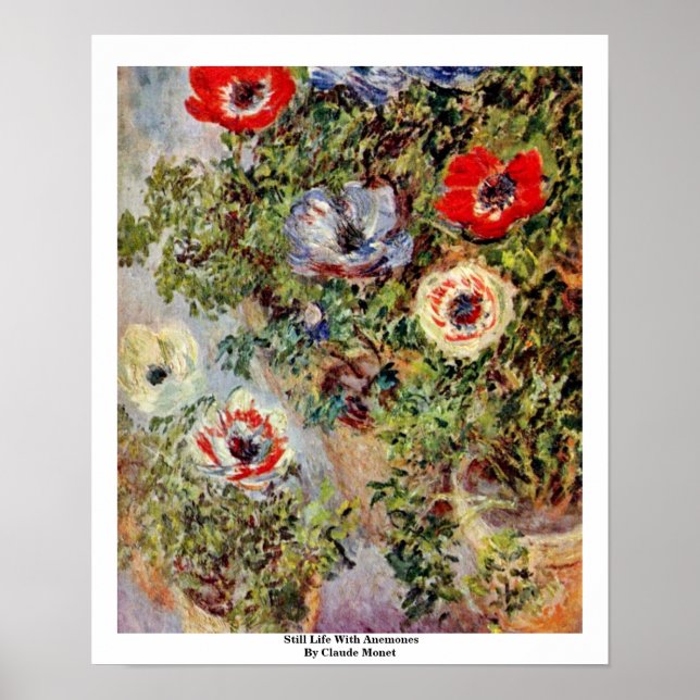 Poster La Vie Toujours Avec Les Anémones De Claude Monet (Devant)