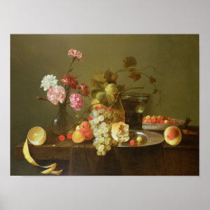 Poster La vie toujours du fruit et des fleurs