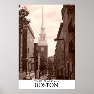 Poster La vieille église du nord à Boston, le