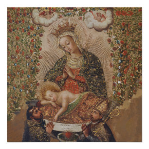 Poster La Vierge adorant le Christ Enfant Noël