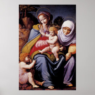 Poster La Vierge et l'Enfant avec Sainte Elizabeth