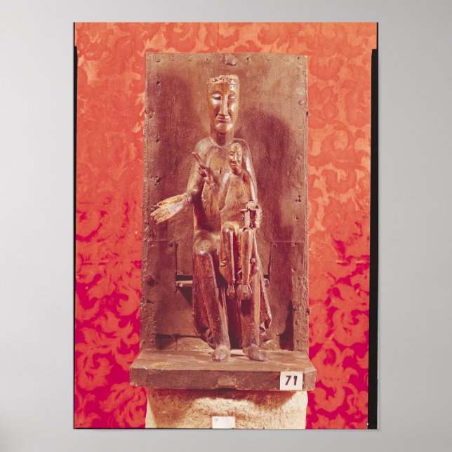 Poster La Vierge Noire, Ecole Catalane, 11ème siècle (Devant)