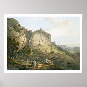Poster La ville d'Abha en Abyssinie, gravée par J. Bluc