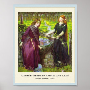 Poster La vision de Rachel et Leah par Dante