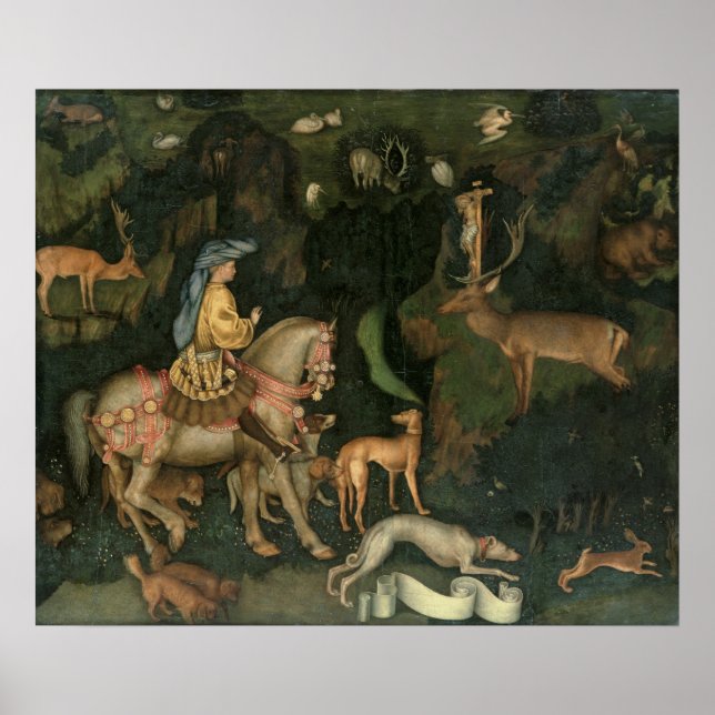 Poster La vision de Saint Eustache, c.1438-42 (Devant)