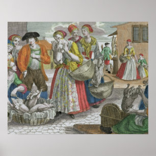 Poster La volaille lancent sur le marché (la gravure