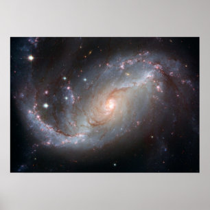 Poster La vue de Hubble de la galaxie spirale barrée NGC