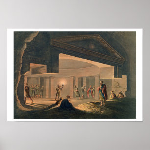 Poster La vue intérieure des catacombes à l'Alexandrie,