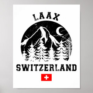 Poster Laax Suisse Station de ski Alpes Ski Alpin Swi