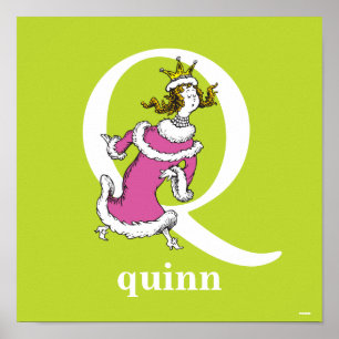 Poster L'ABC de Dr Seuss : Lettre Q - Blanc Ajoutez vot