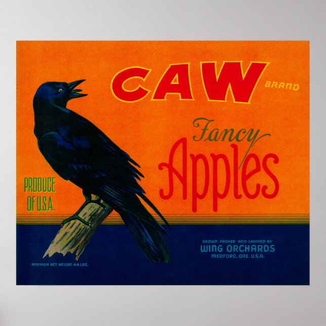 Poster Label Caw Apple Crate Medford, OU (Devant)