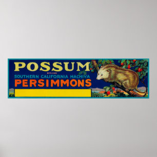 Poster Label Possum PersimmonCalifornie du Sud