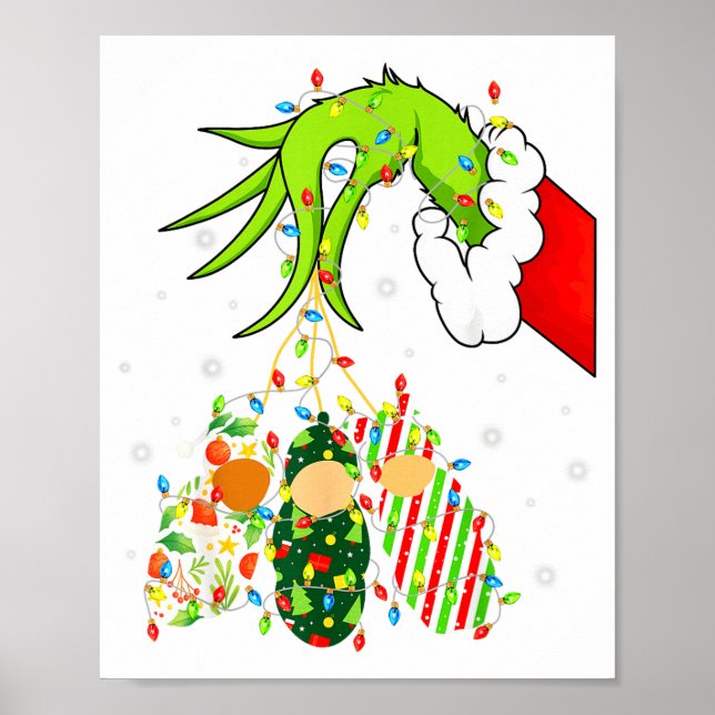 Poster Labor And Delivery Nurse Merry Christmas Xmas Ligh (Devant)