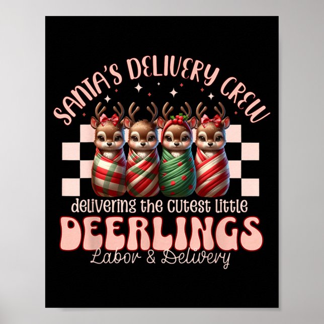 Poster Labor And Delivery Reindeer Swaddle Christmas L&am (Devant)