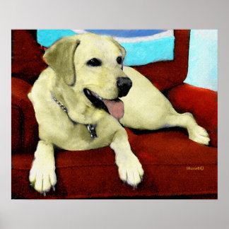 POSTER LABORATOIRE JAUNE EN CHAISE