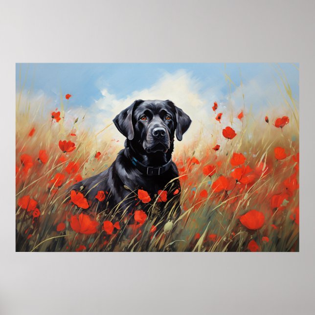 Poster Labrador en pavois (Devant)