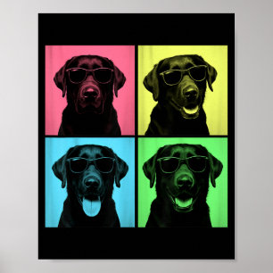 Poster Labrador Pop Art Drôle de Photo d'Amour de Chien L