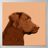 Labrador Retriever (Chocolat) Peinture - Chien Art