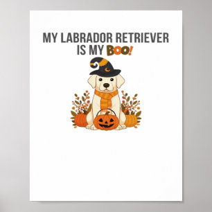 Poster Labrador Retriever Halloween Chien drôle Éffrayant