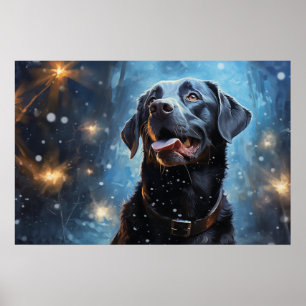 Poster Labrador Retriever noir
