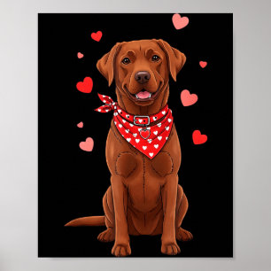 Poster Labrador Retriever Saint-Valentin Amoureux des chi