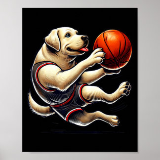 Poster Labrador Retriever Tir au Baseball