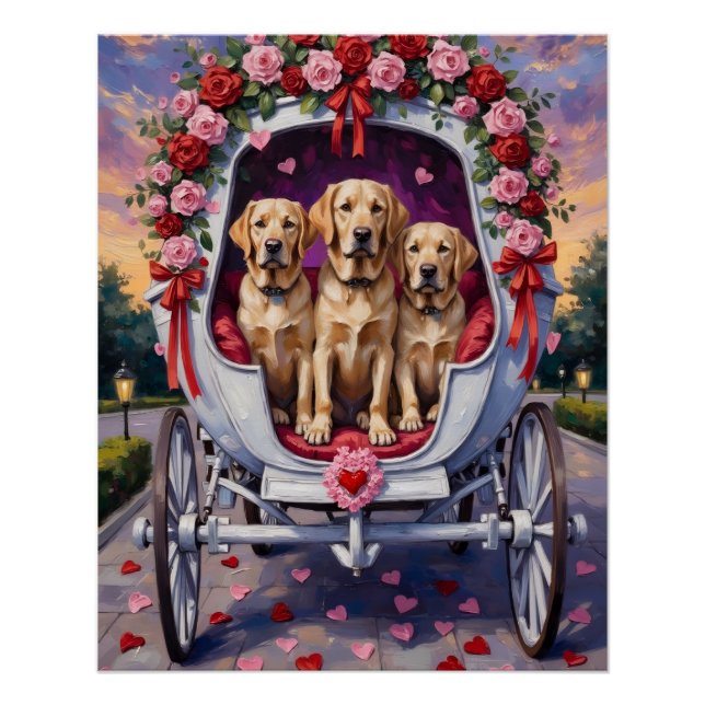 Poster Labrador Saint-Valentin  (Devant)