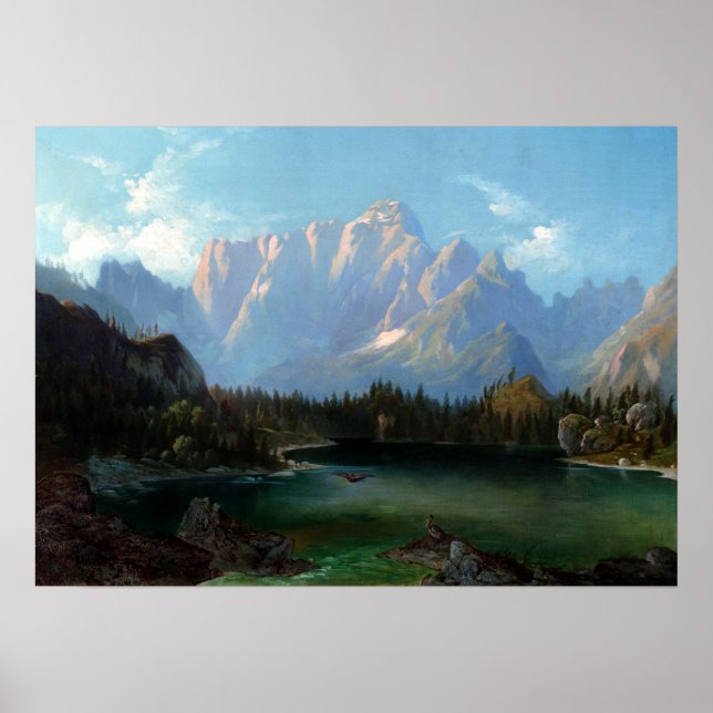 Poster Lac Anton Karinger sous Mangart (Devant)
