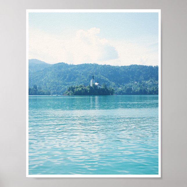 Poster Lac Bled Slovénie Pittoresque Paysage Photographie (Devant)