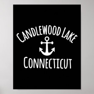Poster Lac Candlewood Connecticut Voile Ancre Naútica