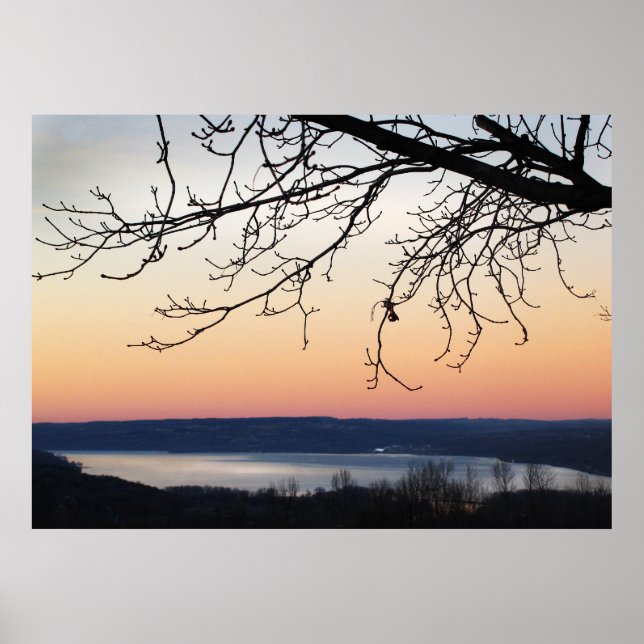 Poster Lac Cayuga au coucher du soleil (Devant)