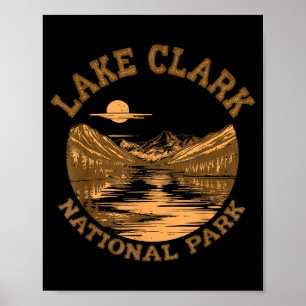 Poster Lac Clark Parc National Alaska Voyager Nature