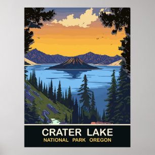 Poster Lac Crater, Parc national, Oregon, Voyage