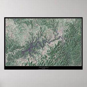 Poster Lac Cumberland Kentucky, Kentucky, poste satellite