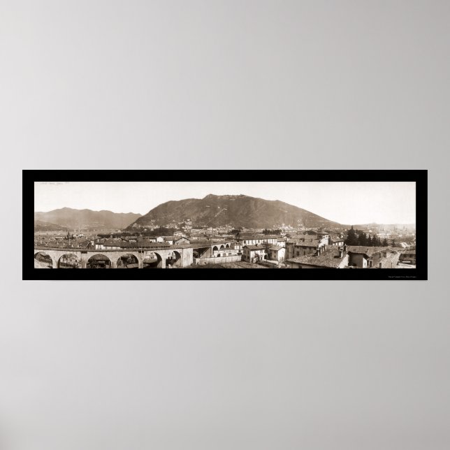 Poster Lac de Côme, Italie Photo 1910 (Devant)
