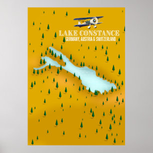 Poster Lac de Constance Allemagne, Autriche et Suisse