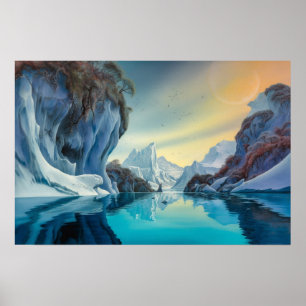 Poster Lac de montagne en hiver
