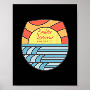 Poster Lac de réservoir de Boulder Colorado Co Sunset Sou