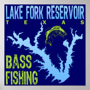Poster Lac Fork Réservoir, Texas Bass Fishing
