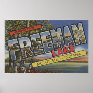Poster Lac Freeman - Scènes à grandes lettres