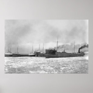 Poster Lac Freighters en hiver