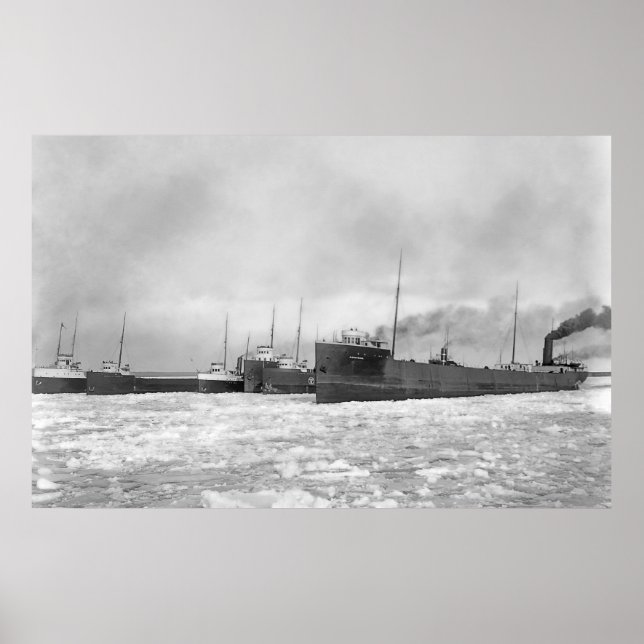 Poster Lac Freighters en hiver (Devant)