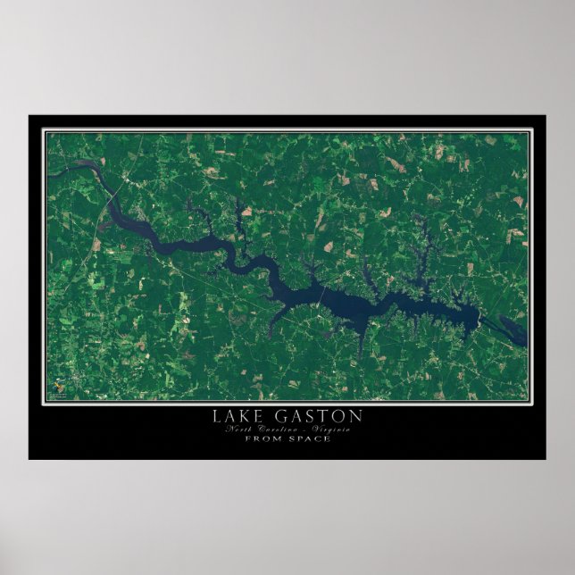 Poster Lac Gaston Caroline du Nord - satellite Virginie (Devant)