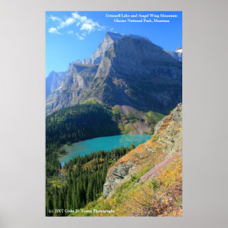 Poster Lac Grinnell et Montagne Angel Wing