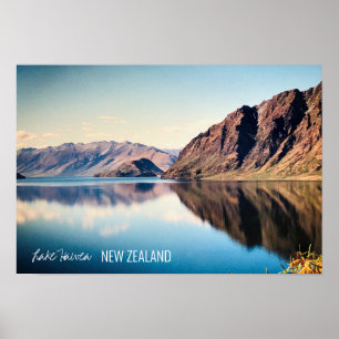 Poster Lac Hawea Nouvelle-Zélande Voyage Otago