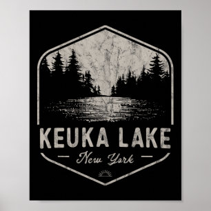 Poster Lac Keuka New York Extérieur Vintage