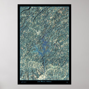 Poster Lac Martin, photo satellite d'affiche d'impression