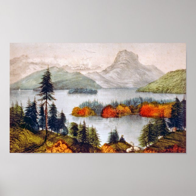 Poster Lac Memphrémagog—Poster de la tête des hiboux (Devant)