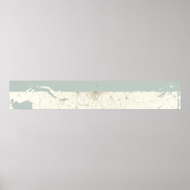 Poster Lac Michigan non desservi, horizontal (Devant)