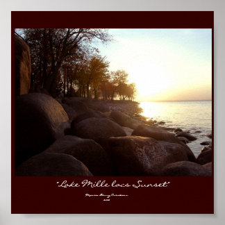 Poster "Lac Mille lacs coucher du soleil"